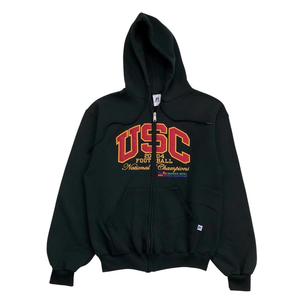 USC TROJANS HOODIE SMALL S MENS JACKET SWEATSHIRT BOWL RUSSELL ATHLETIC VINTAGE